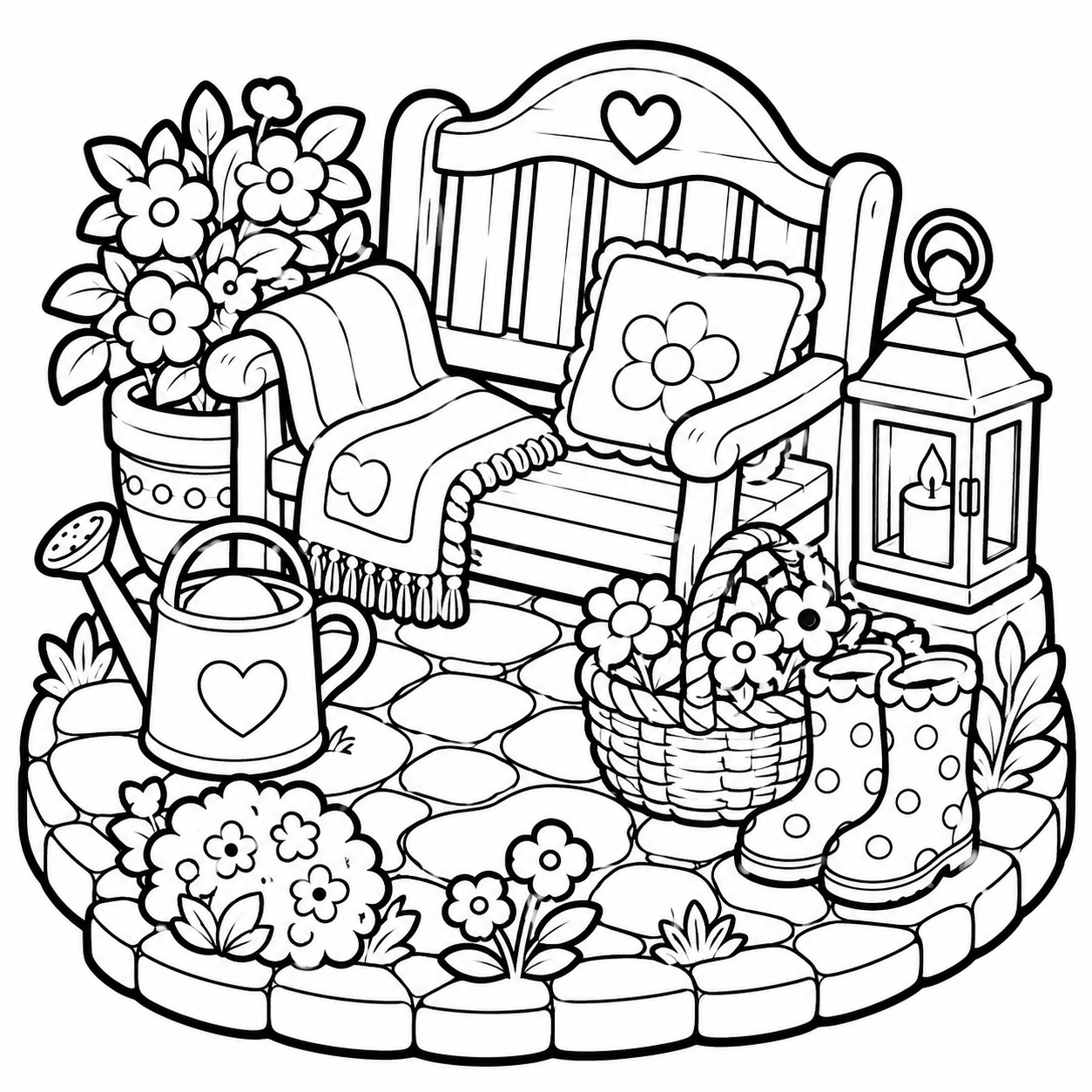 Cozy Little Corners: 30 Cute & Cozy Coloring Pages