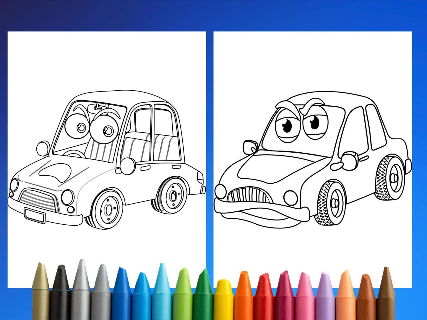 30 Cute Cars Colouring Pages for Kids, Colouring Pages for Kids 2-4, Children Colouring Book PDF, Cars Coloring Sheets, Kids Car Coloring