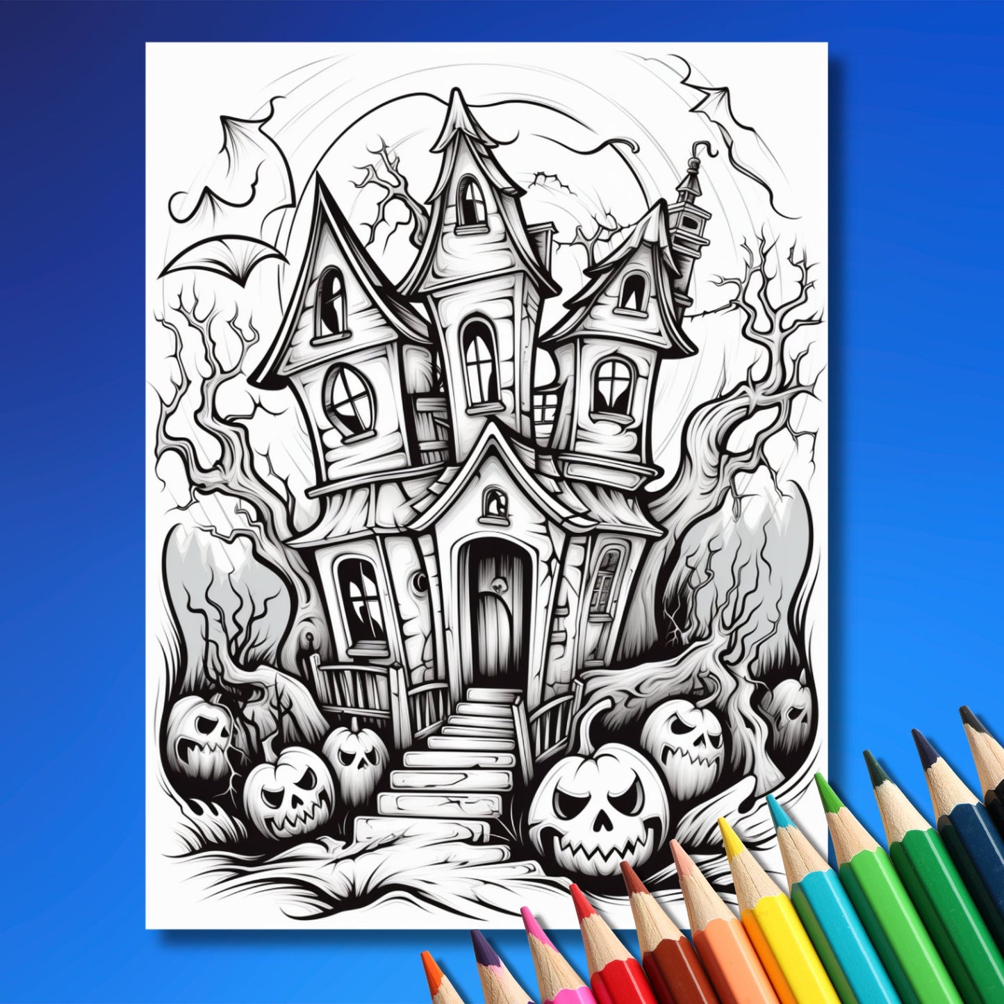 Huge 80+ Pages Halloween Bundle: High-Quality Adults & Kids Coloring Pages, Printable PDF - Pumpkins, Fairies, and More Halloween Themes