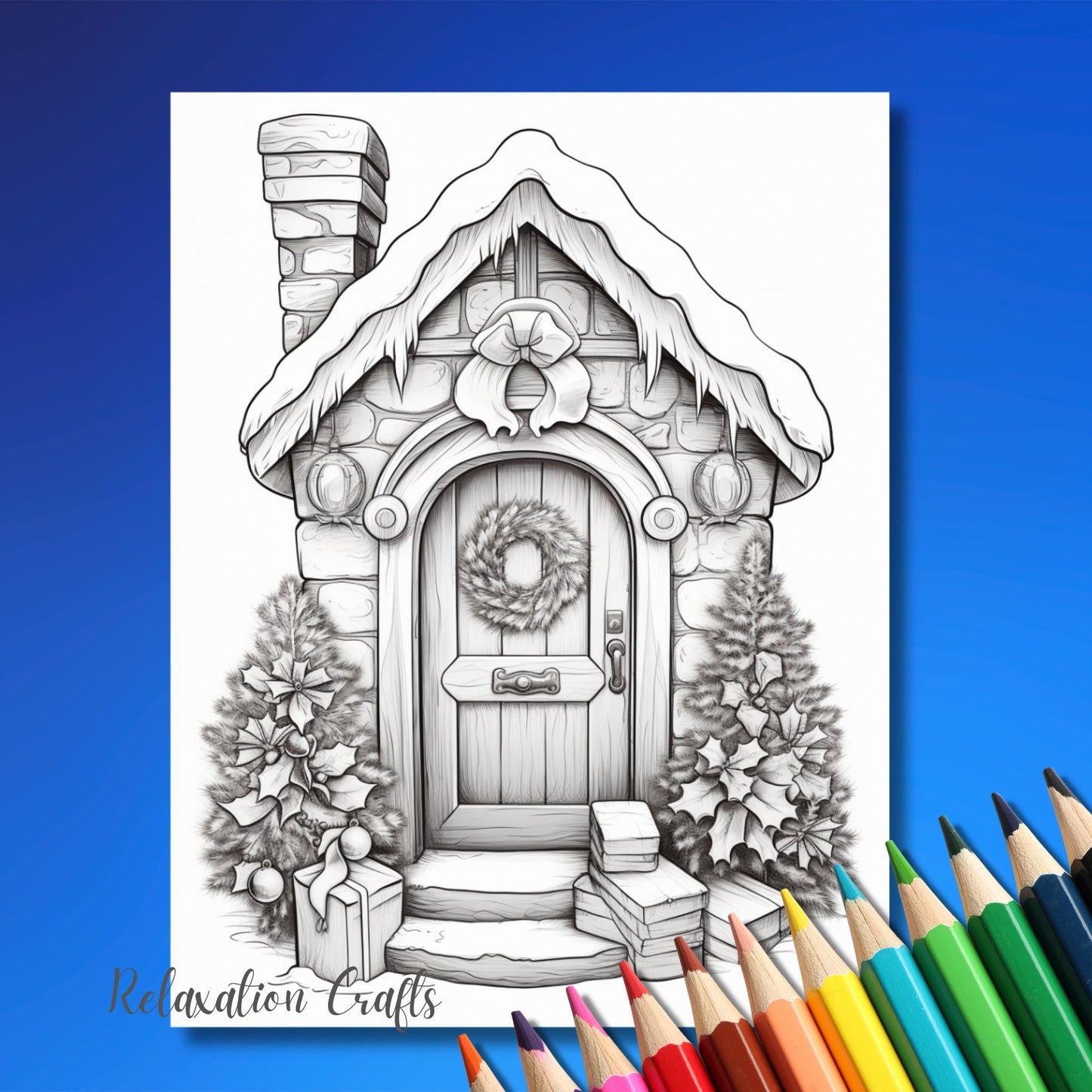 Huge 80+ Page Christmas Coloring Book and Bonus Cover, Grayscale Pages for Kids and Adults, Festive and Fantasy Themes, Digital PDF Download