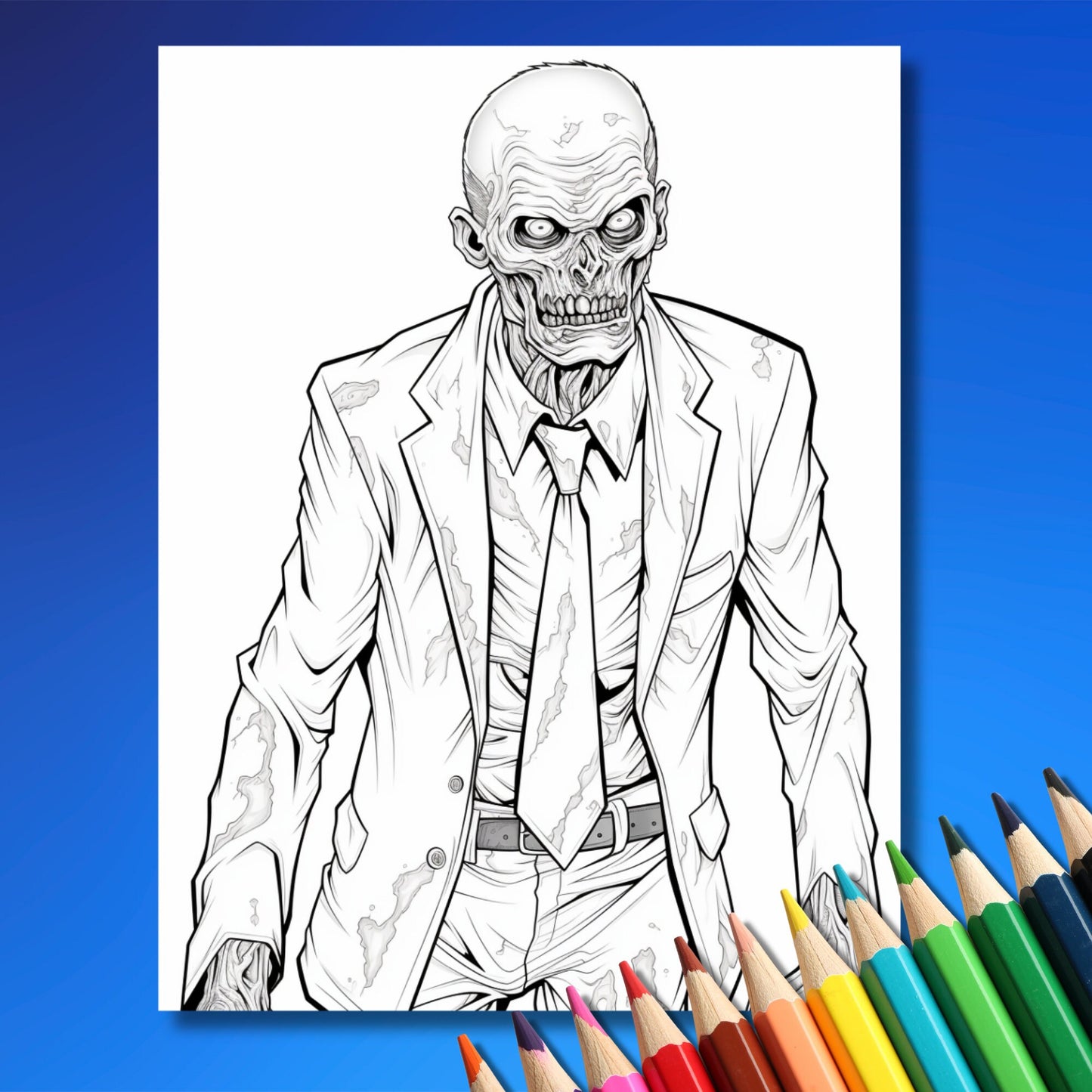 Spooky Halloween Adult Coloring Pages | Stress-Relieving Skeletons & Zombies | Printable PDF | Unique Gift for Adults | Instant Download