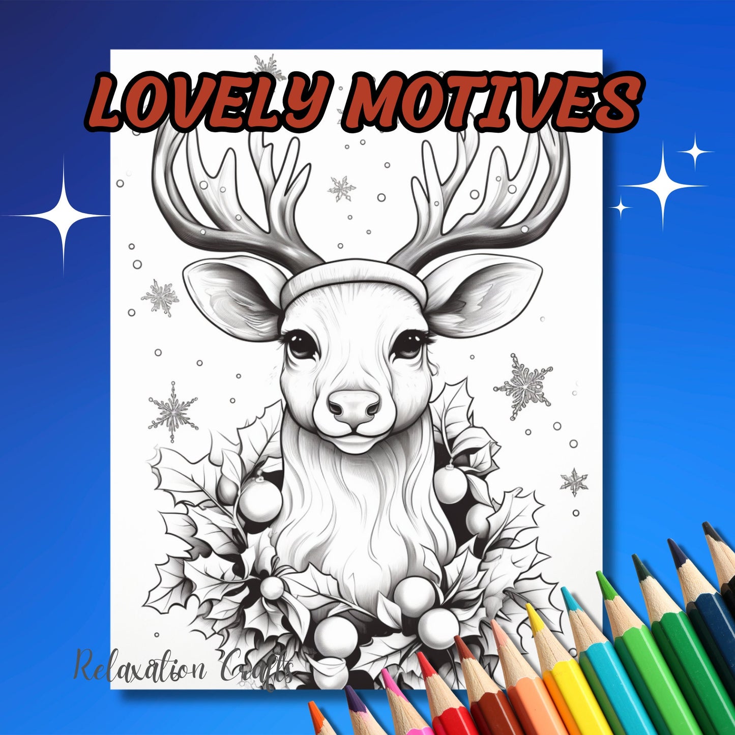 160+ Page Christmas Coloring Mega Bundle - Festive & Fantasy Themes with Bonus Covers, Grayscale Pages, Instant Digital Download