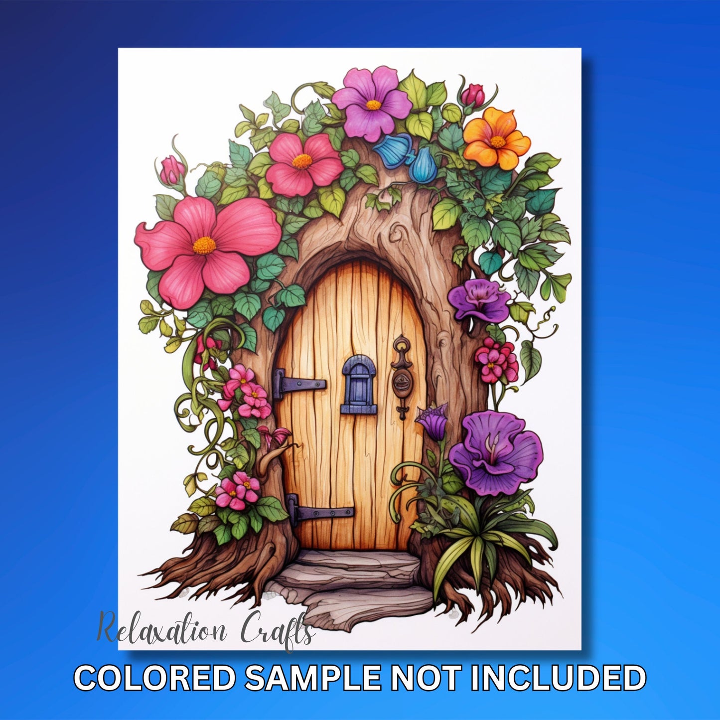40+ Pages Blooming Fairy Doors Coloring Pages with Intricate Door Flowers and Fun Designs! PLUS a Bonus Cover. Perfect Gift Idea!