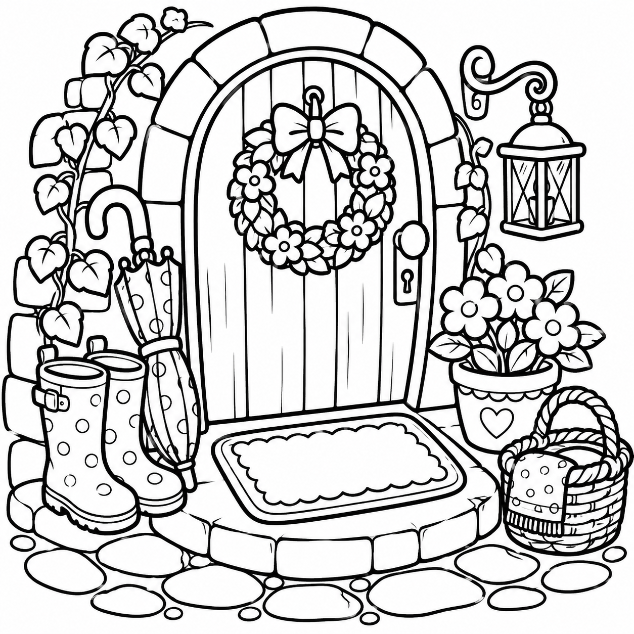 Cozy Little Corners: 30 Cute & Cozy Coloring Pages
