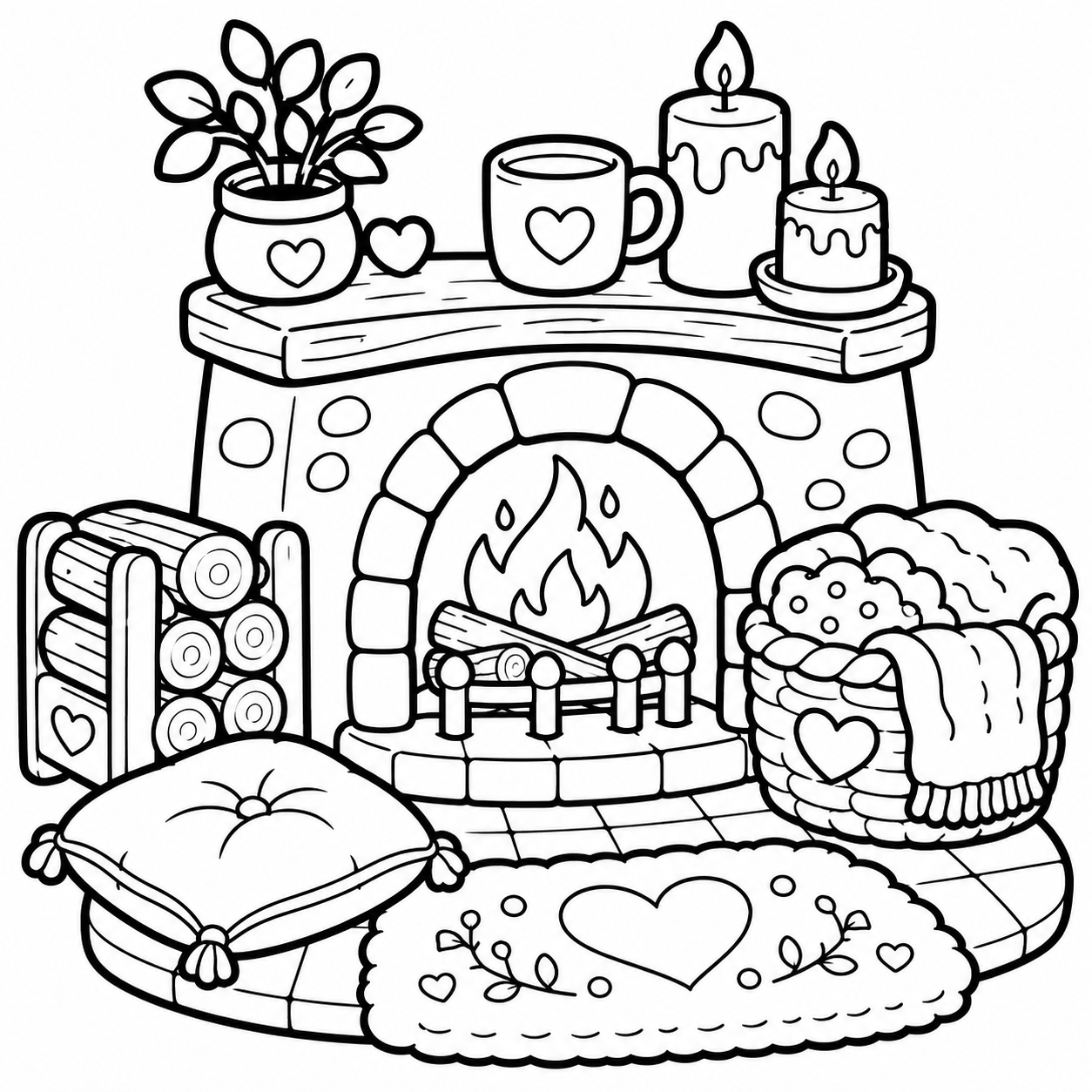 Cozy Little Corners: 30 Cute & Cozy Coloring Pages