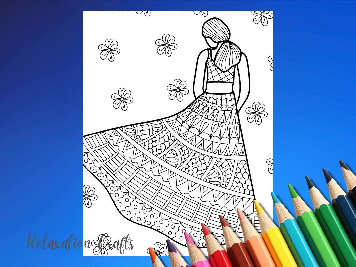 25 Colouring Pages for Adults and Kids, Relaxing Colouring Pages, Mindfulness Colouring Book for Adults, Recreation Therapy, Stress Relief