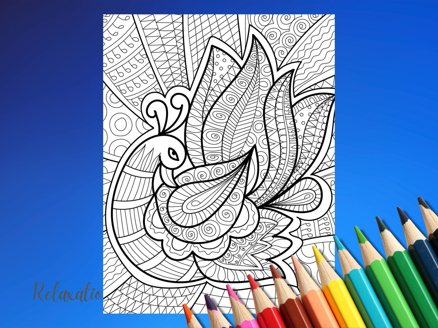 25 Colouring Pages for Adults and Kids, Relaxing Colouring Pages, Mindfulness Colouring Book for Adults, Recreation Therapy, Stress Relief