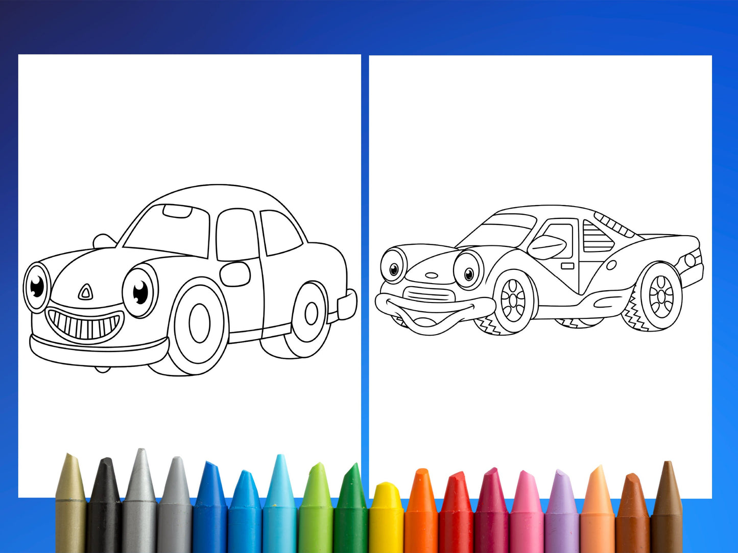 30 Cute Cars Colouring Pages for Kids, Colouring Pages for Kids 2-4,  Children Colouring Book PDF, Cars Coloring Sheets, Kids Car Coloring