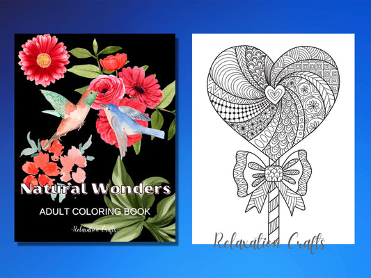 Adult coloring pages floral, beautiful flowers and nature patterns, coloring book for women and men, stress relief and relaxation