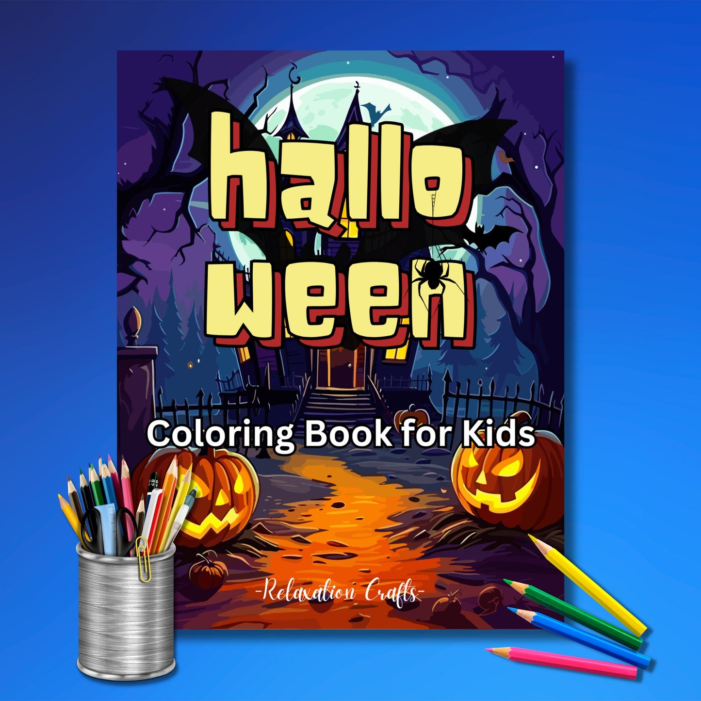 Halloween Coloring Pages for Kids 4-6 Years Old - Easy Digital Download - 20 Pages of Fun, Entertainment and Skill Development