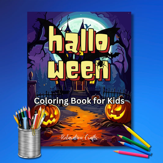 Halloween Coloring Pages for Kids 4-6 Years Old - Easy Digital Download - 20 Pages of Fun, Entertainment and Skill Development