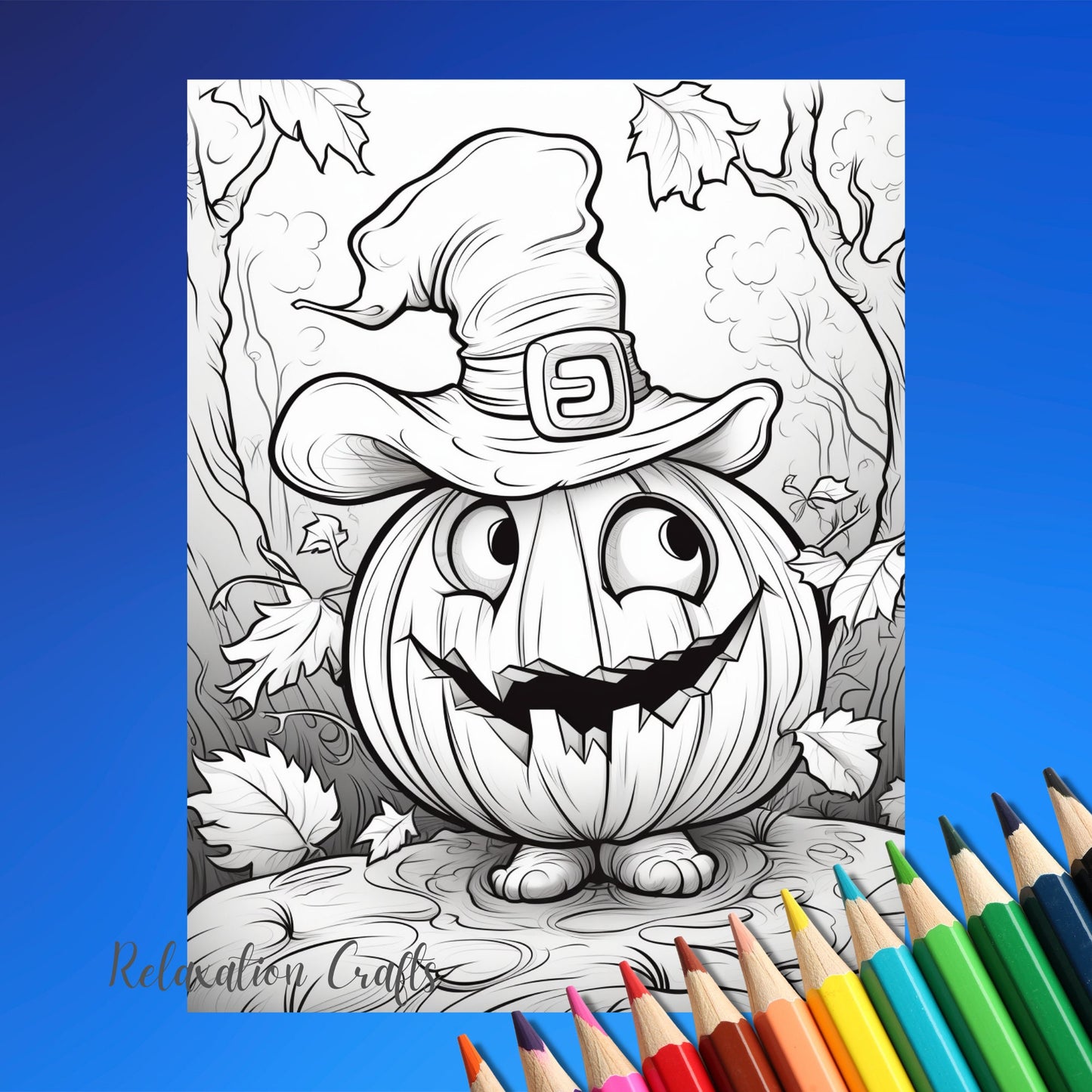 Halloween Coloring Pages for Kids 4-6 Years Old - Easy Digital Download - 20 Pages of Fun, Entertainment and Skill Development