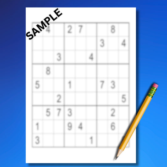 10 Medium-Difficulty Sudoku Puzzles, High-Quality Brain Teasers with Solutions for Puzzle Lovers, Engage Your Mind, Instant Digital Download