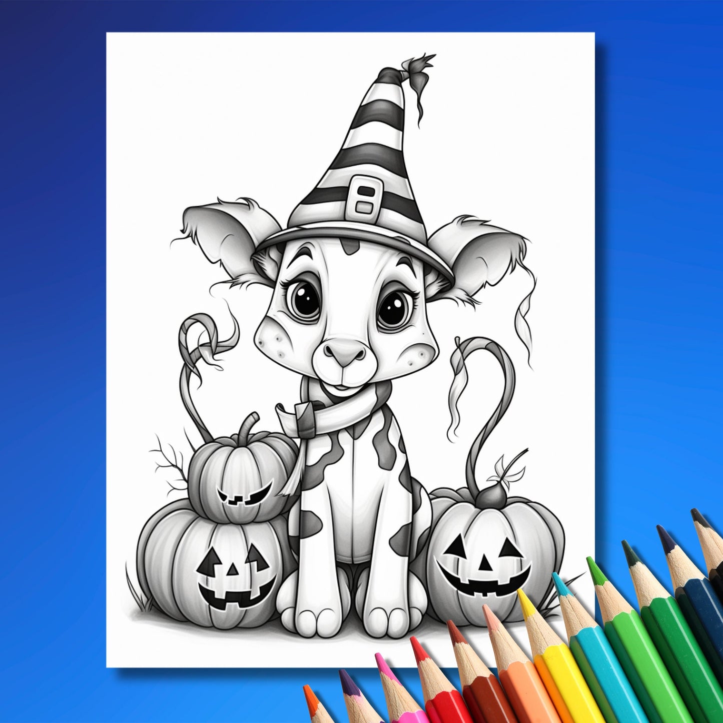 Halloween Animals Coloring Pages | 50 High-Quality Digital Pages | PDF Printable | Fun & Creative Coloring Pages for Adults and Kids