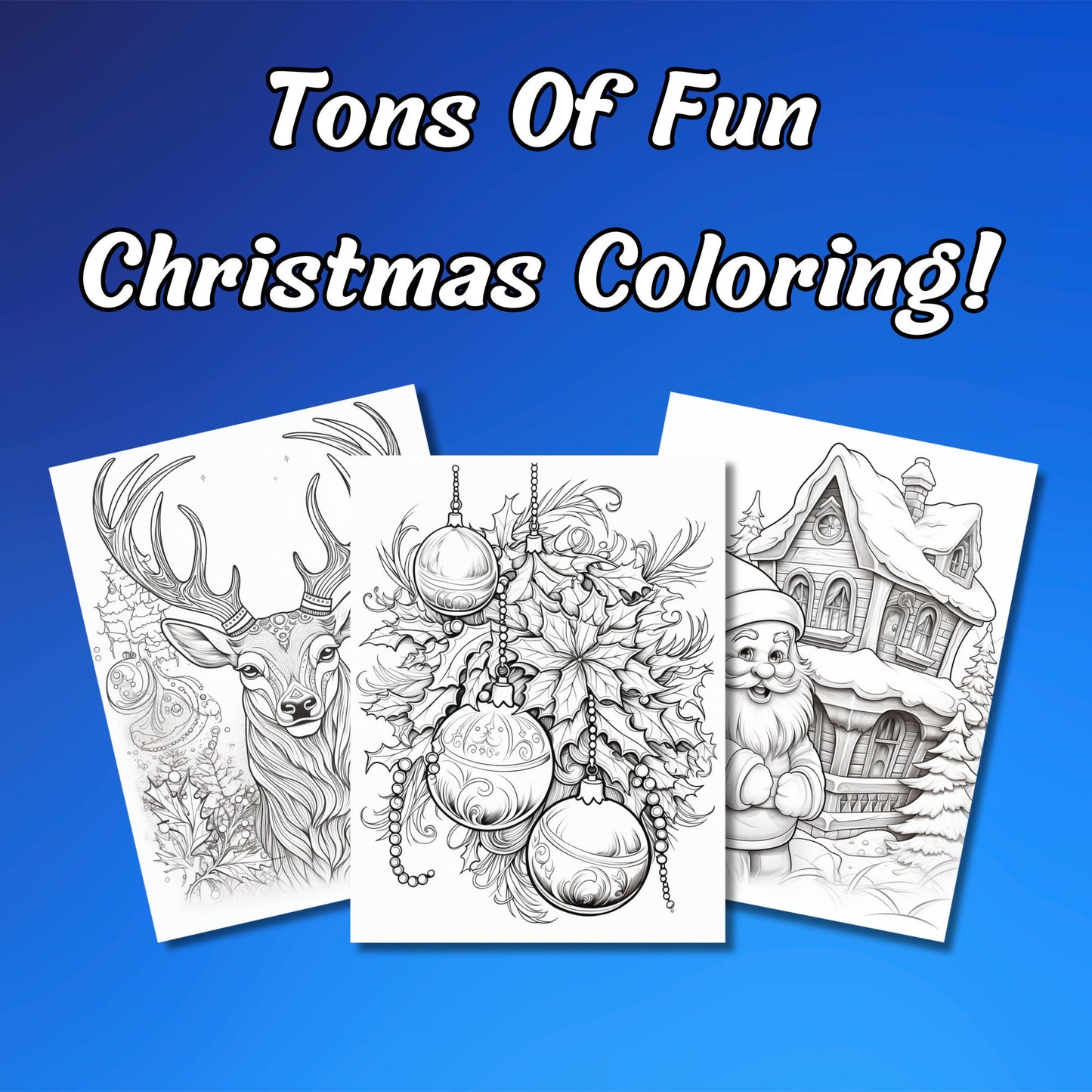 Merry Christmas Coloring Book for Adults and Kids - High-Quality Festive Pages - Santa, Snowmen and Cute Animals and Much More for Your Joy!