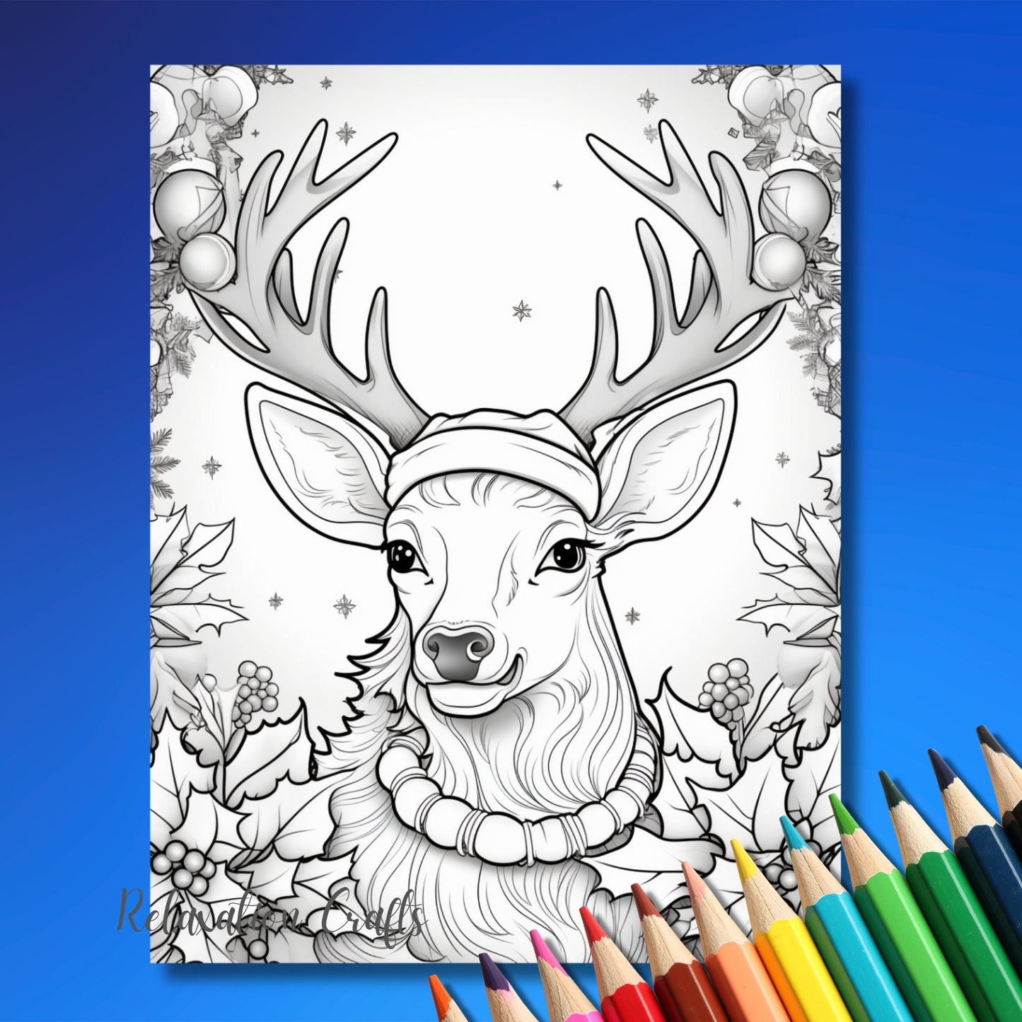 Huge 80+ Page Christmas Coloring Book and Bonus Cover, Grayscale Pages for Kids and Adults, Festive and Fantasy Themes, Digital PDF Download