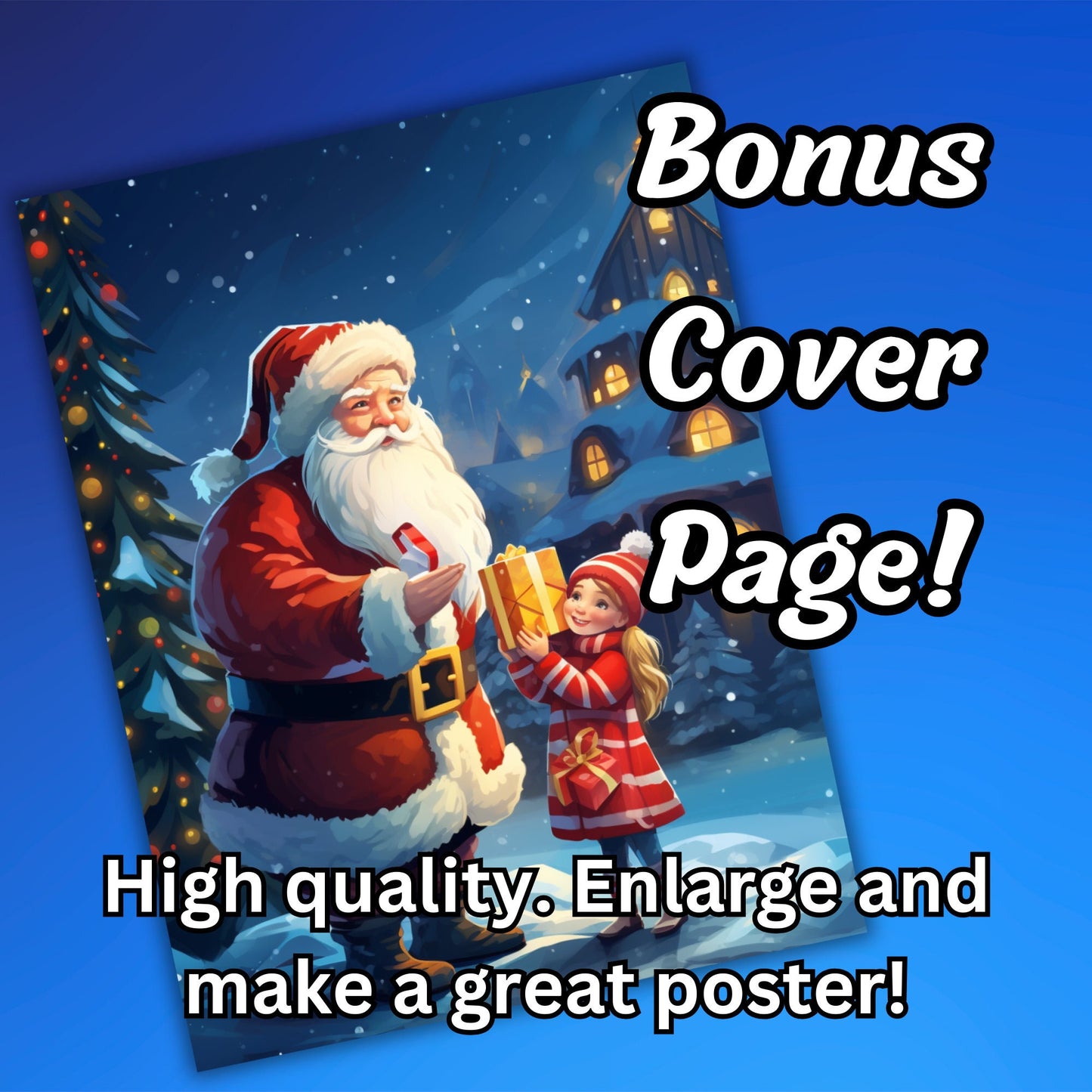 Huge 80+ Pages Christmas Grayscale Coloring Book for Kids and Adults, BONUS Cover, Festive Relaxation, Great Christmas Gift Instant Download