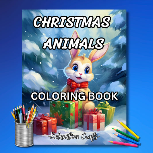 30 Pages Christmas Animals Coloring Book for Kids - Tons of Festive Holiday Scenes - Digital Download - Educational & Fun Gift for Children