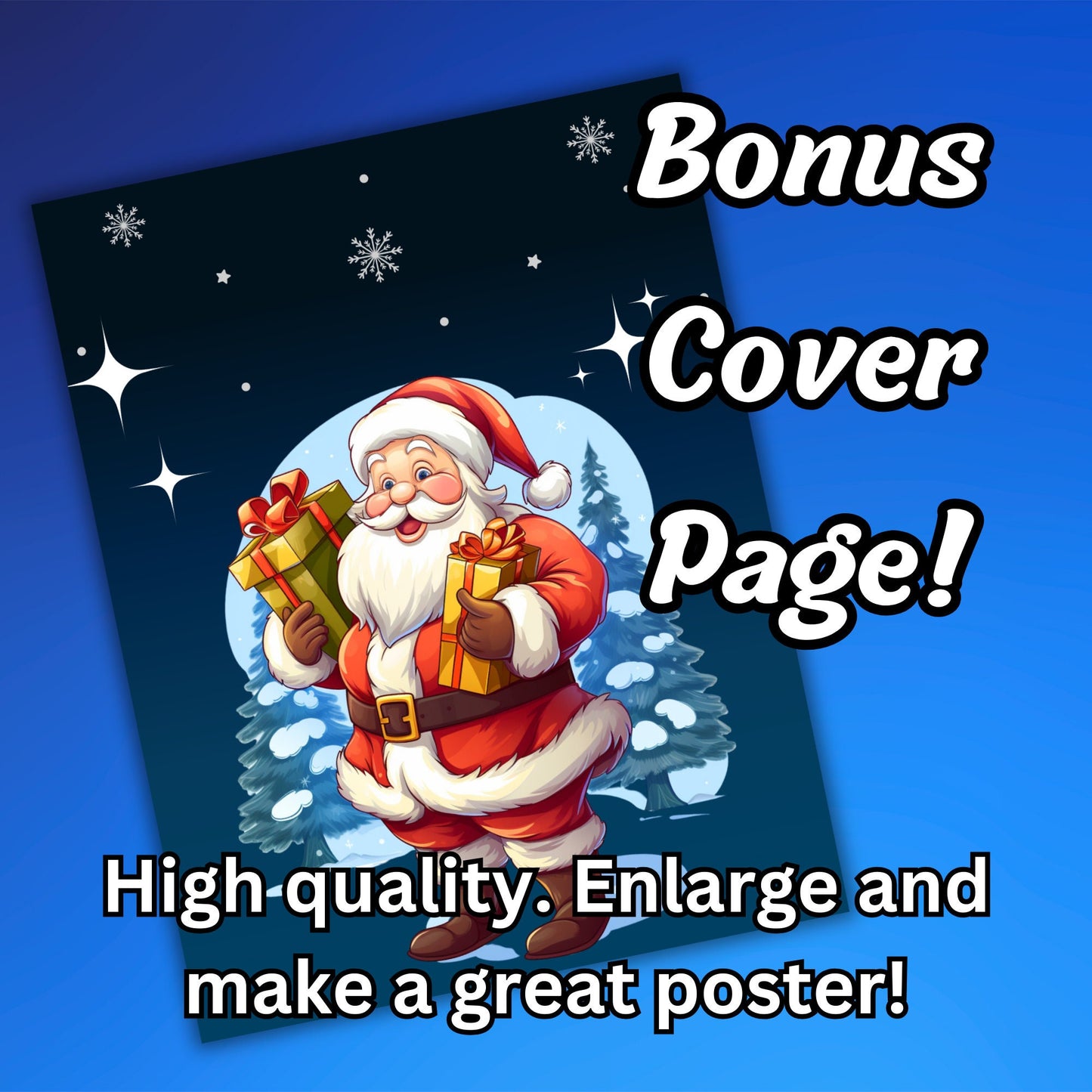 Festive Christmas Coloring Book, Holiday Joy for Kids and Adults, High Quality Festive Pages, BONUS Cover Page, Great Christmas Gift Idea!