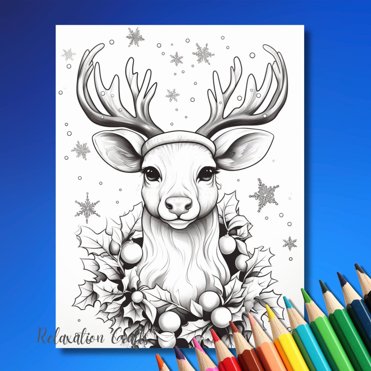 Huge 80+ Pages Christmas Grayscale Coloring Book for Kids and Adults, BONUS Cover, Festive Relaxation, Great Christmas Gift Instant Download