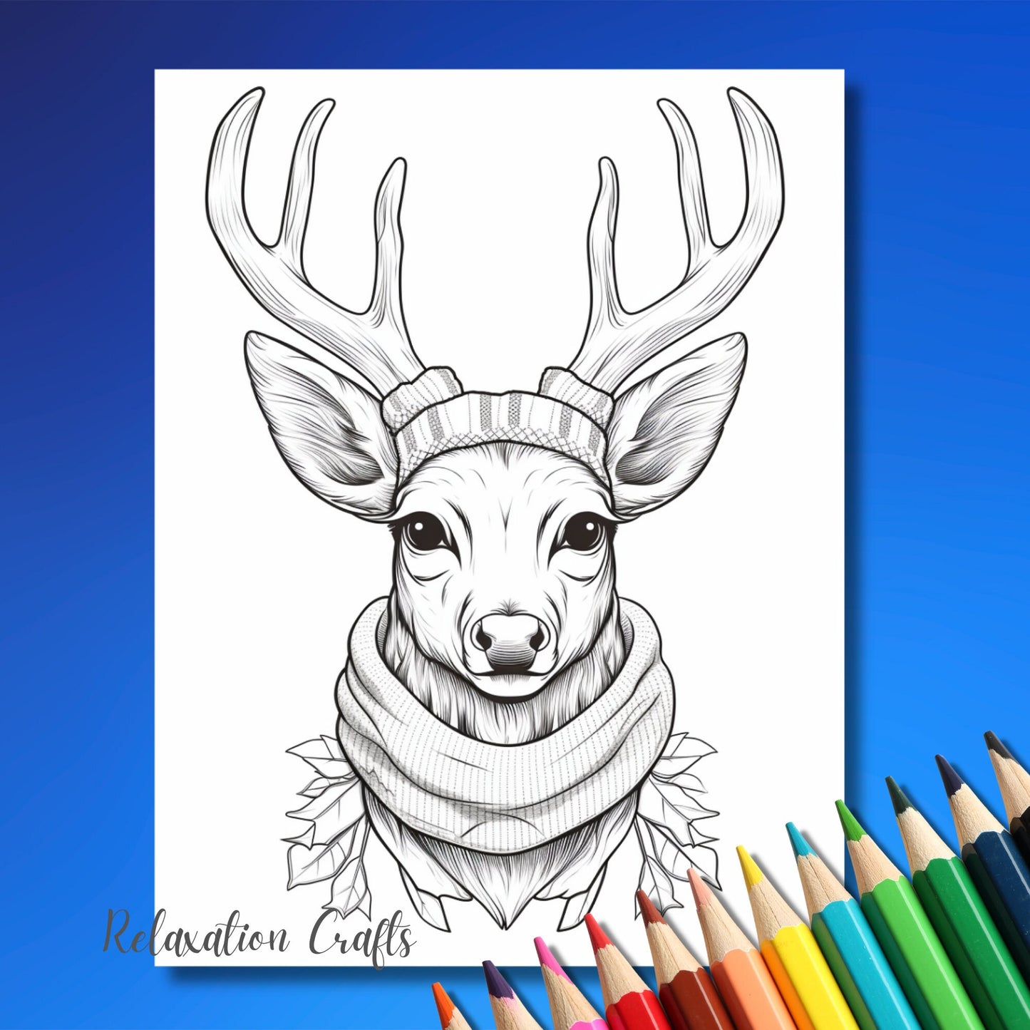 30+ Pages Happy Christmas Coloring Book for Kids & Adults, Grayscale, Plus BONUS Cover Page Without lettering, Digital Download