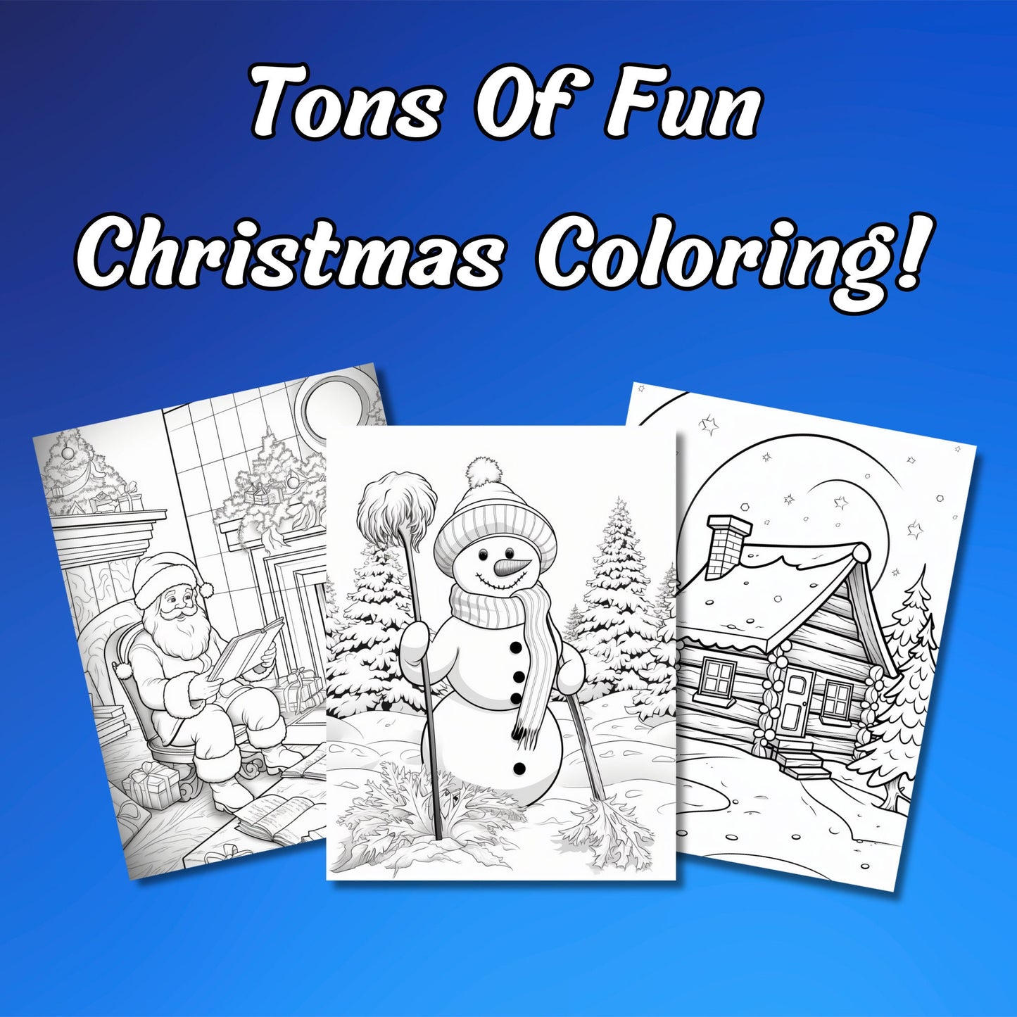 Festive Christmas Coloring Book, Holiday Joy for Kids and Adults, High Quality Festive Pages, BONUS Cover Page, Great Christmas Gift Idea!