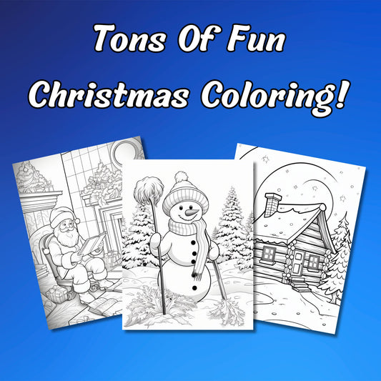 Festive Christmas Coloring Book, Holiday Joy for Kids and Adults, High Quality Festive Pages, BONUS Cover Page, Great Christmas Gift Idea!