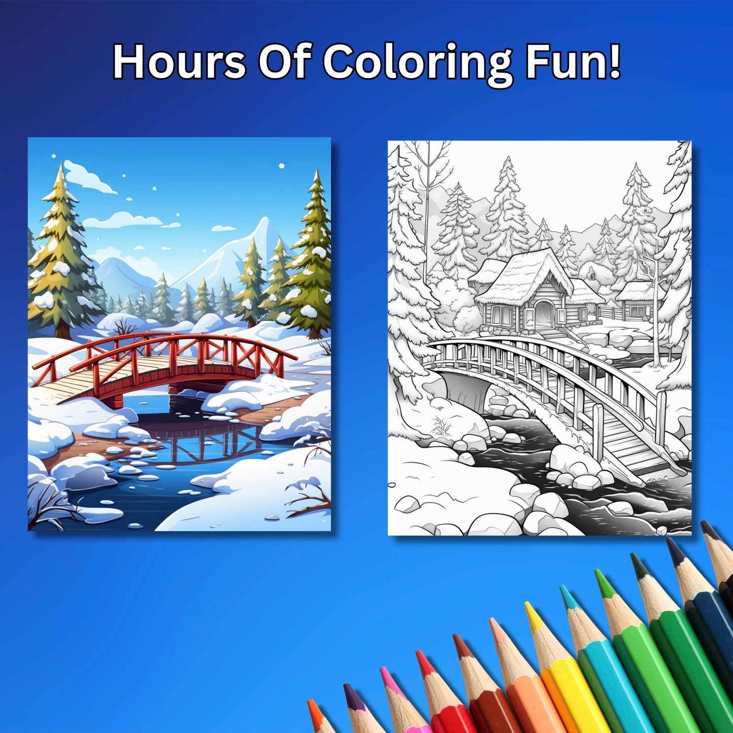 Festive Christmas Coloring Book, Holiday Joy for Kids and Adults, High Quality Festive Pages, BONUS Cover Page, Great Christmas Gift Idea!