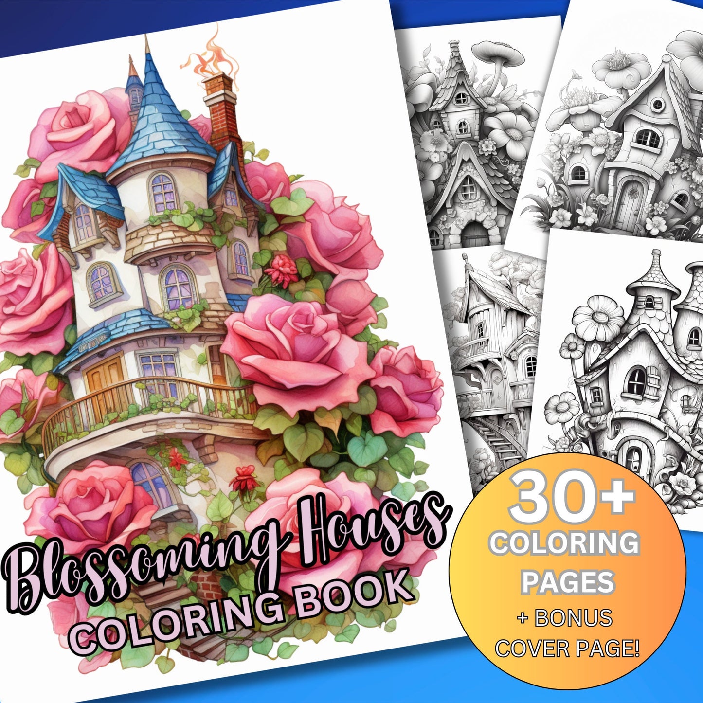 30+ Intricate Fairy House Pages for Adult Relaxation and Artistic Expression, Fantasy Coloring, Adult Coloring Book, Coloring Pages