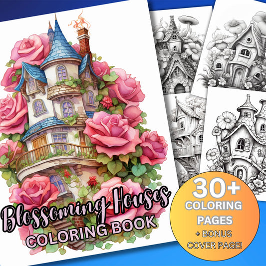 30+ Intricate Fairy House Pages for Adult Relaxation and Artistic Expression, Fantasy Coloring, Adult Coloring Book, Coloring Pages