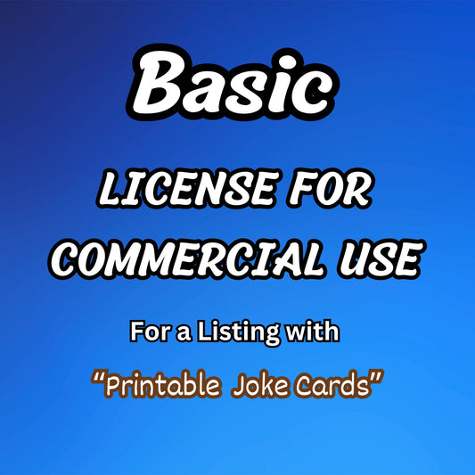 Basic License for Commercial Use, Printable Christmas Joke Cards for Kids, Gift Baskets, Subscription Boxes, Corporate Gifts, Lunch Boxes