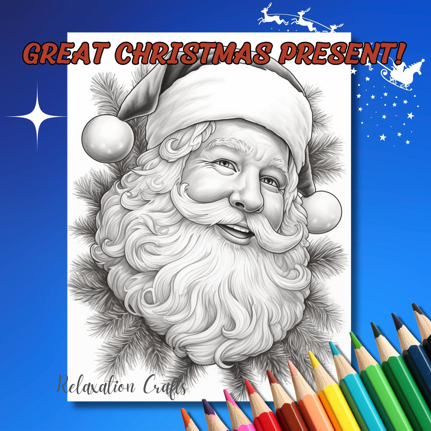 160+ Page Christmas Coloring Mega Bundle - Festive & Fantasy Themes with Bonus Covers, Grayscale Pages, Instant Digital Download