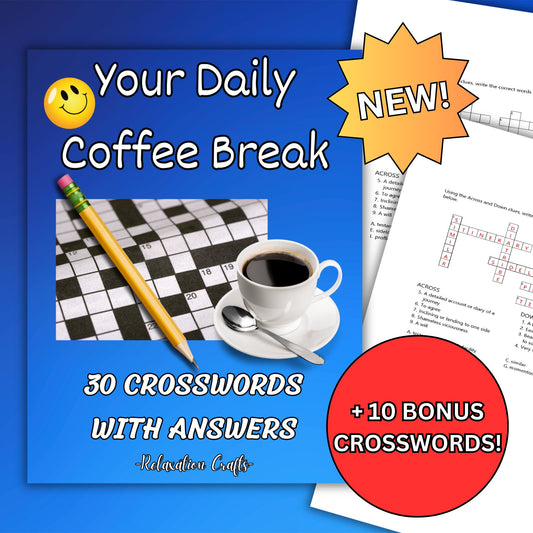40 Digital Crossword Puzzles for Sharp Minds, Monthly Brain Teaser Bundle, Challenging Brain Teasers for Daily Fun and Relaxation