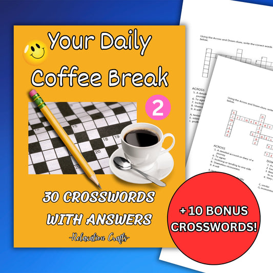40 Engaging Digital Crossword Puzzles for Puzzle Enthusiasts, Monthly Brain Challenge Bundle for Daily Mental Exercise and Relaxation Fun