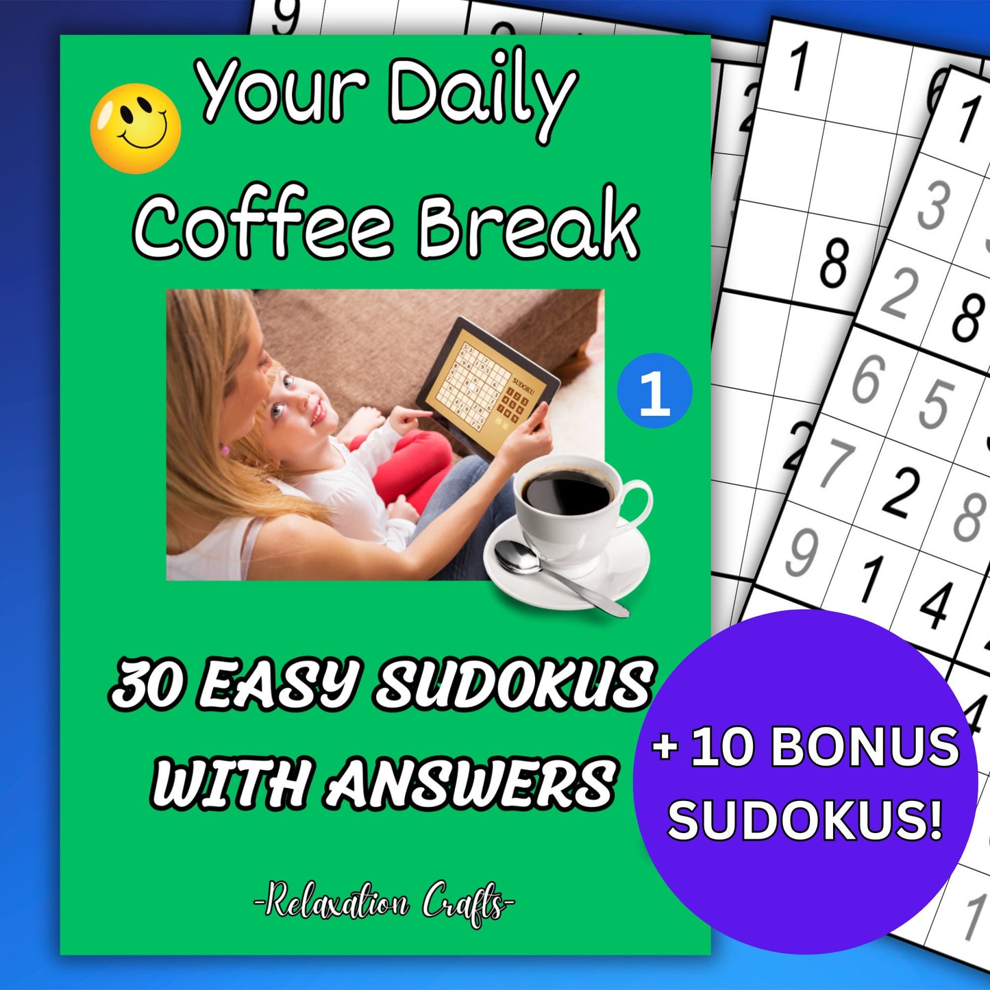 40 Easy Sudoku Puzzles with Solutions for Daily Relaxation,  Easily Downloadable Digital PDF, Mind Sharpening, Quick Fun Mental Exercise