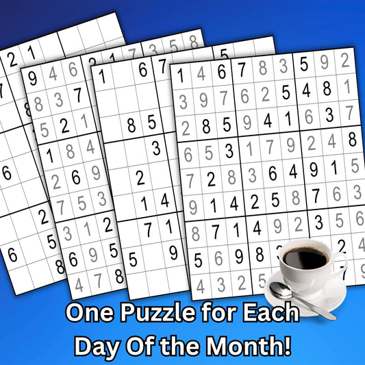 40 Easy Sudoku Puzzles with Solutions for Daily Relaxation,  Easily Downloadable Digital PDF, Mind Sharpening, Quick Fun Mental Exercise