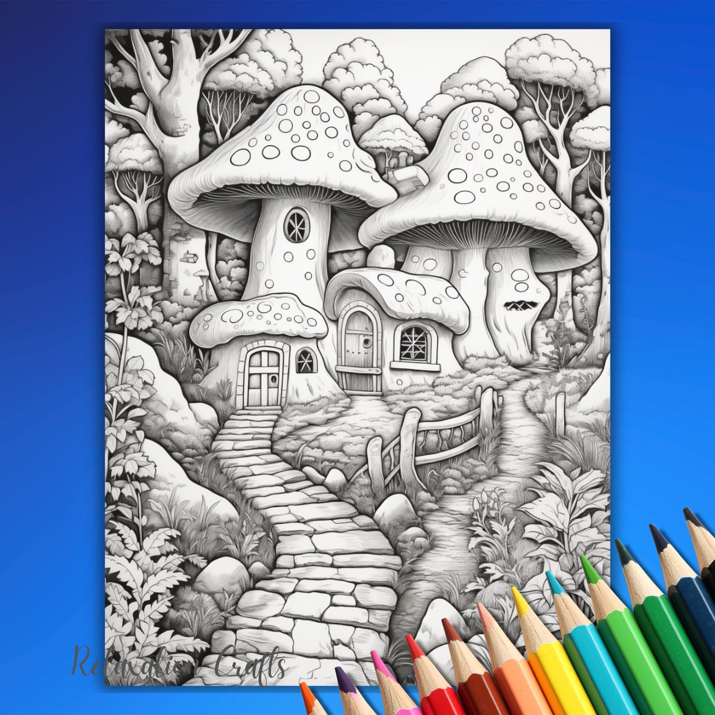 Magic Forest Coloring Pages, 50 Unique and Intricate Pages Perfect for Adult Relaxation and Creativity, Digital Edition, Bonus Cover Page