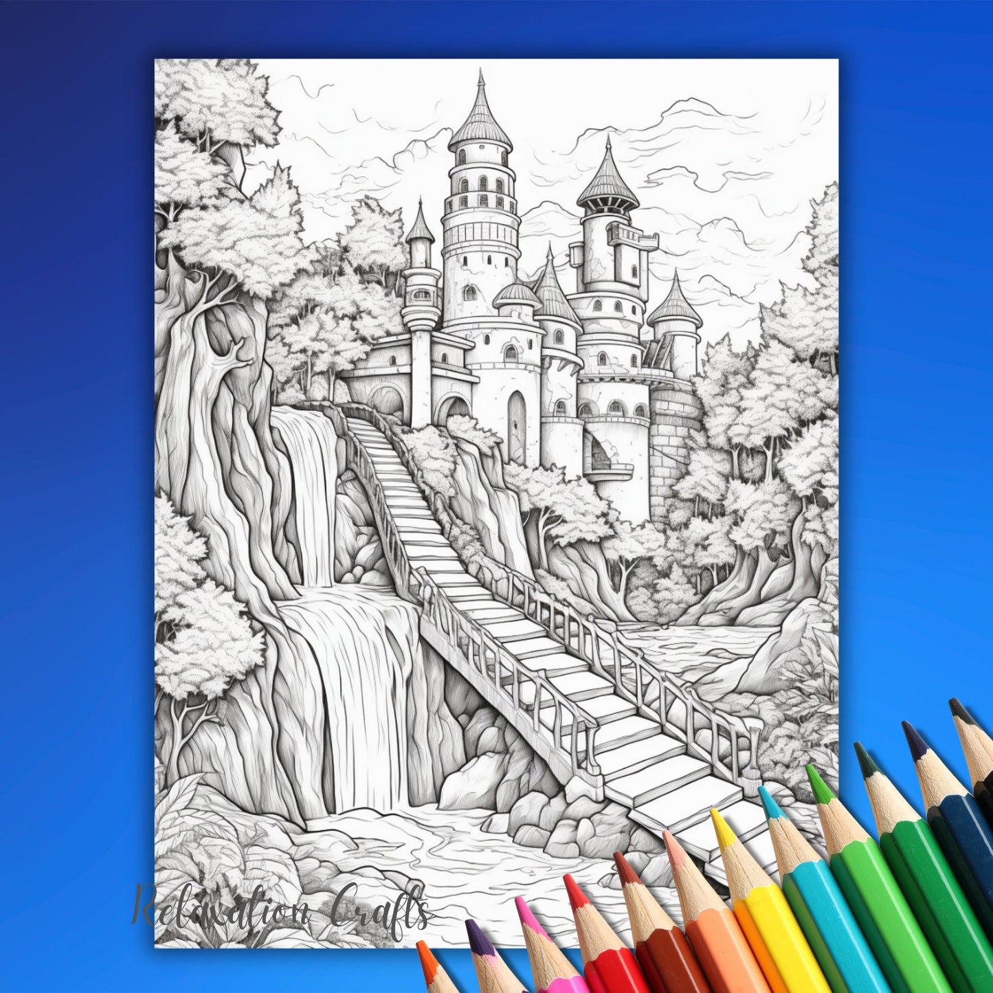 Magic Forest Coloring Pages, 50 Unique and Intricate Pages Perfect for Adult Relaxation and Creativity, Digital Edition, Bonus Cover Page