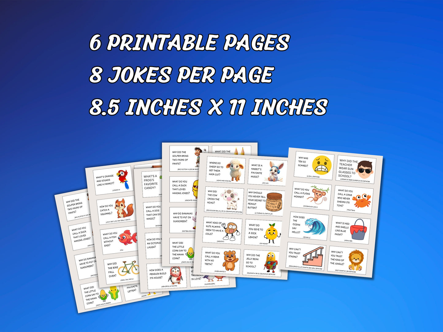 48 Printable Lunchbox Jokes for Kids - Lunch Box Notes, Bonus Blank Cards, School Lunch Entertainment, DIY Parenting Fun, Back to School