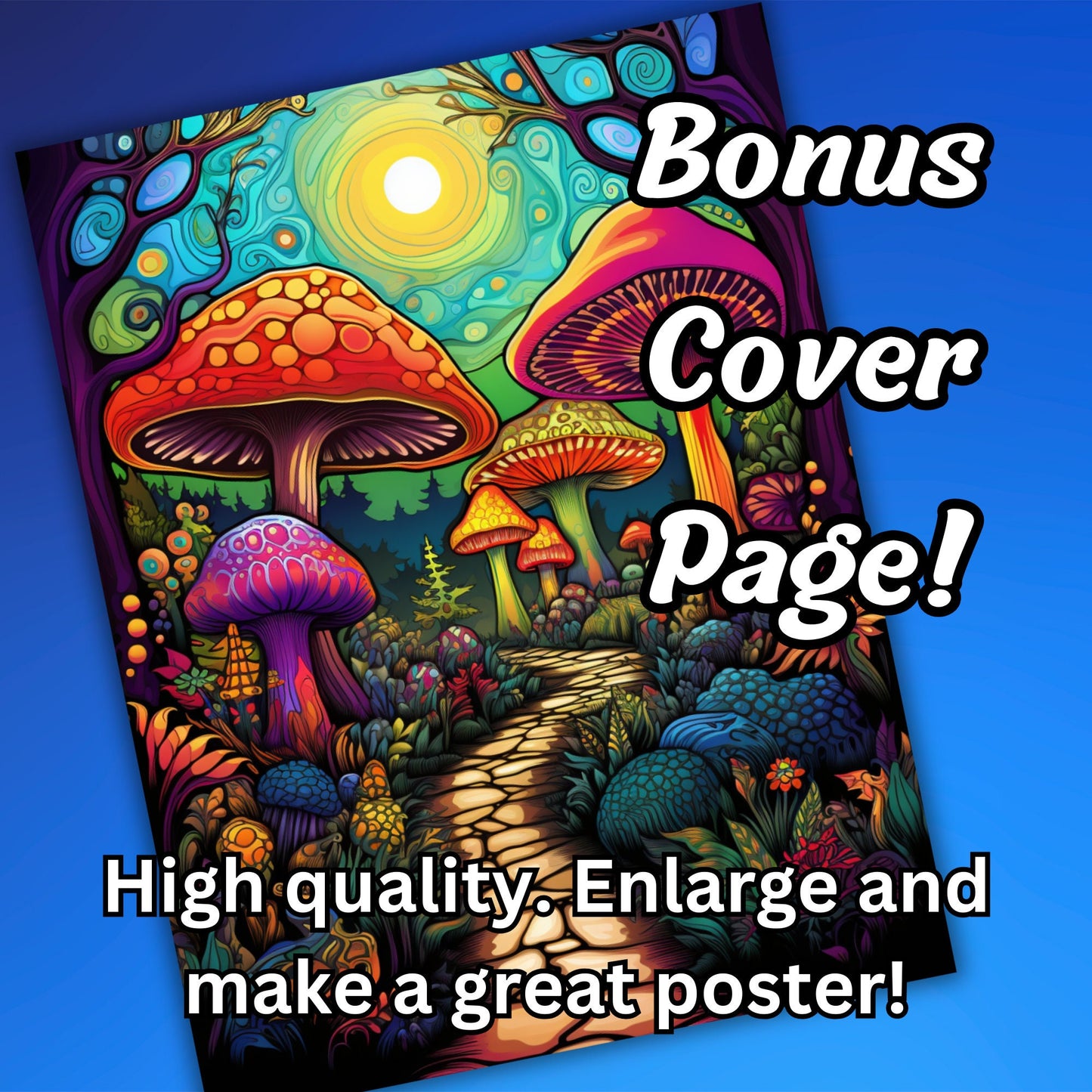 Magic Forest Coloring Pages, 50 Unique and Intricate Pages Perfect for Adult Relaxation and Creativity, Digital Edition, Bonus Cover Page