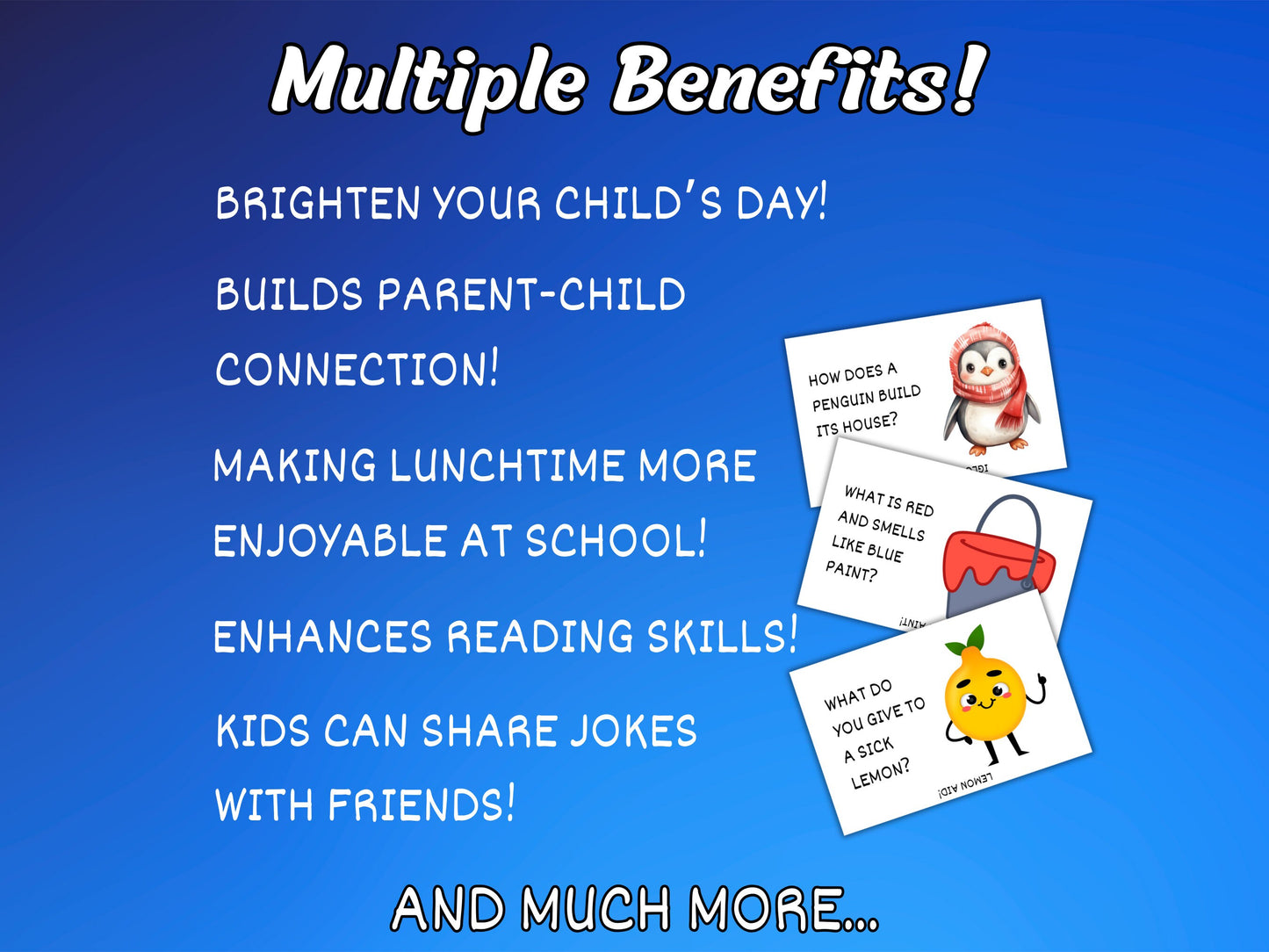 48 Printable Lunchbox Jokes for Kids - Lunch Box Notes, Bonus Blank Cards, School Lunch Entertainment, DIY Parenting Fun, Back to School