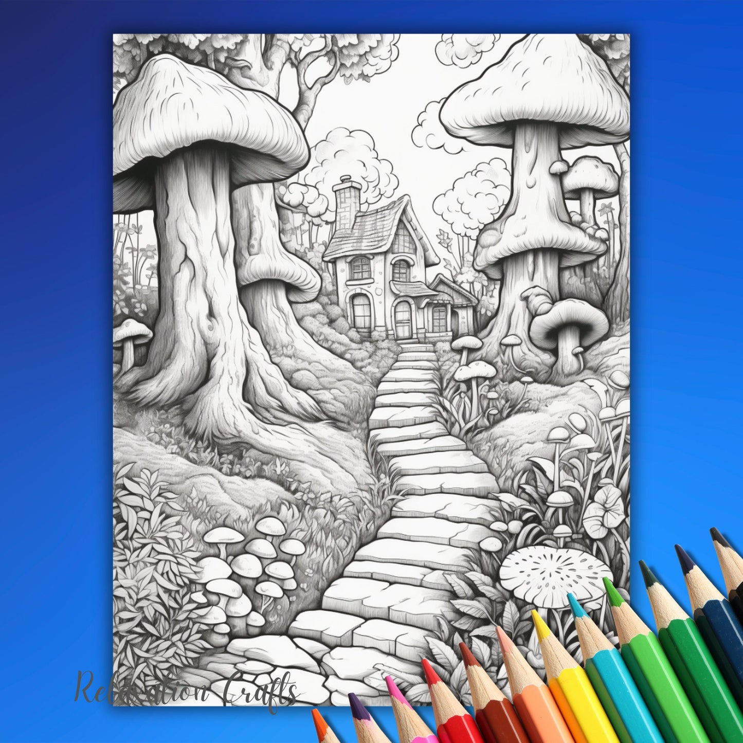 Enchanted Forest Coloring Pages for Adults, 50 Magical Pages for Relaxation & Imagination, Digital Download, BONUS: Cover Page Without Text!