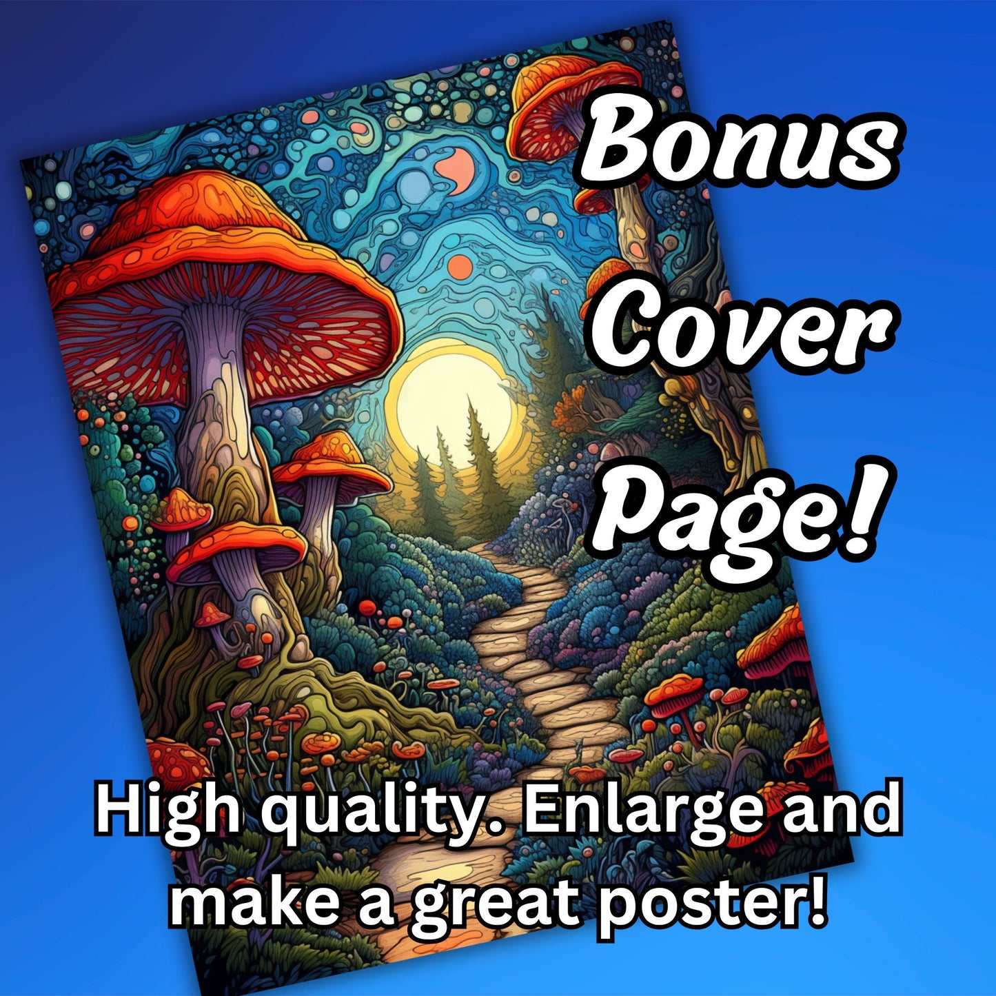 Enchanted Forest Coloring Pages for Adults, 50 Magical Pages for Relaxation & Imagination, Digital Download, BONUS: Cover Page Without Text!