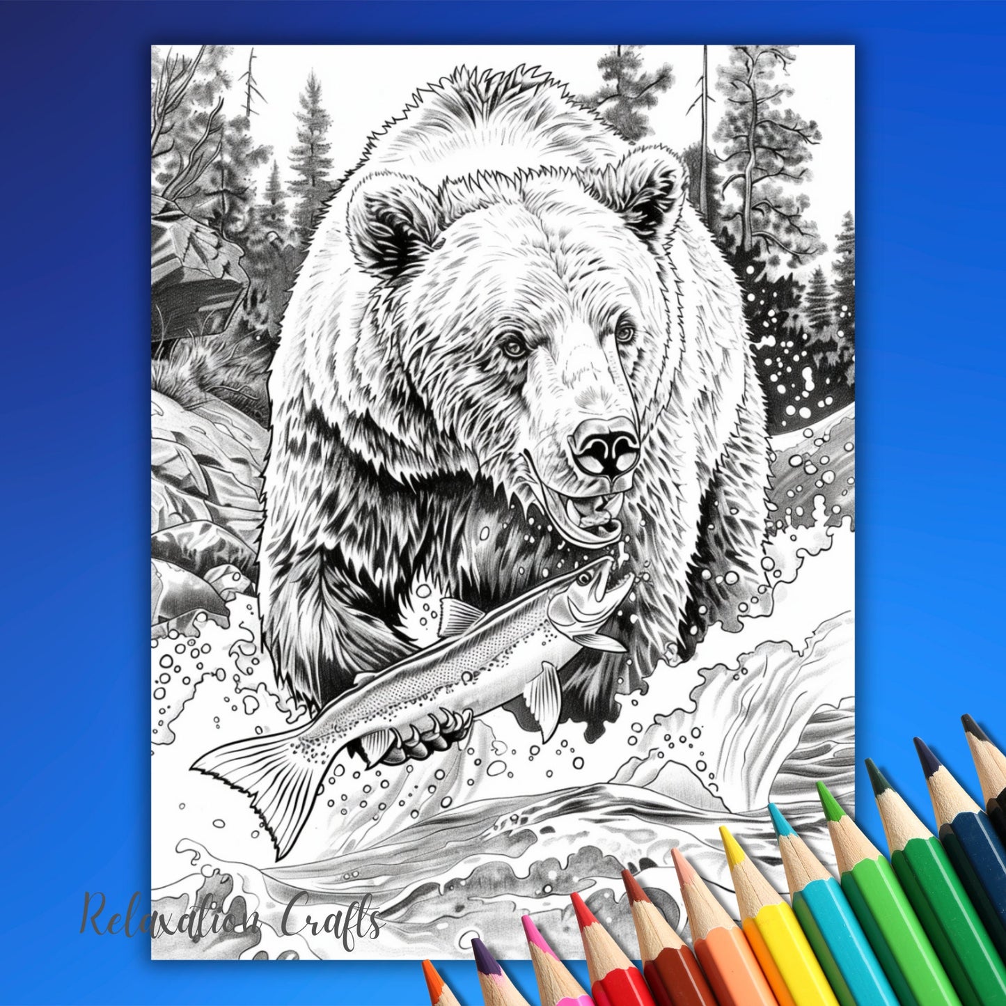 Alaska Wildlife Coloring Adventure, 30 Stunning Grayscale Coloring Pages for Alaskan Nature Enthusiast, Instant Digital Download