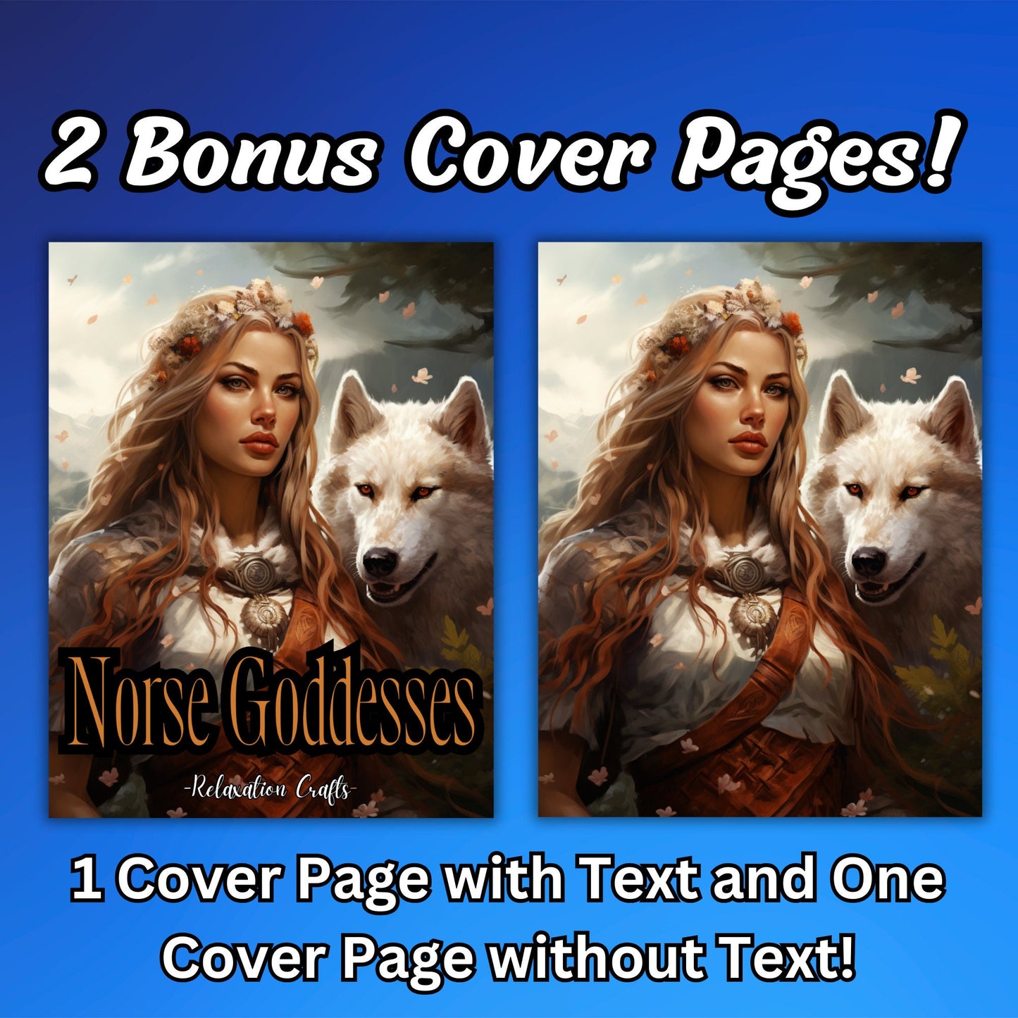 Norse Goddesses, Grayscale Adult Coloring Pages – Relax and Unwind with Detailed Mythical Art Inspired by Viking Legends and Nordic Myths