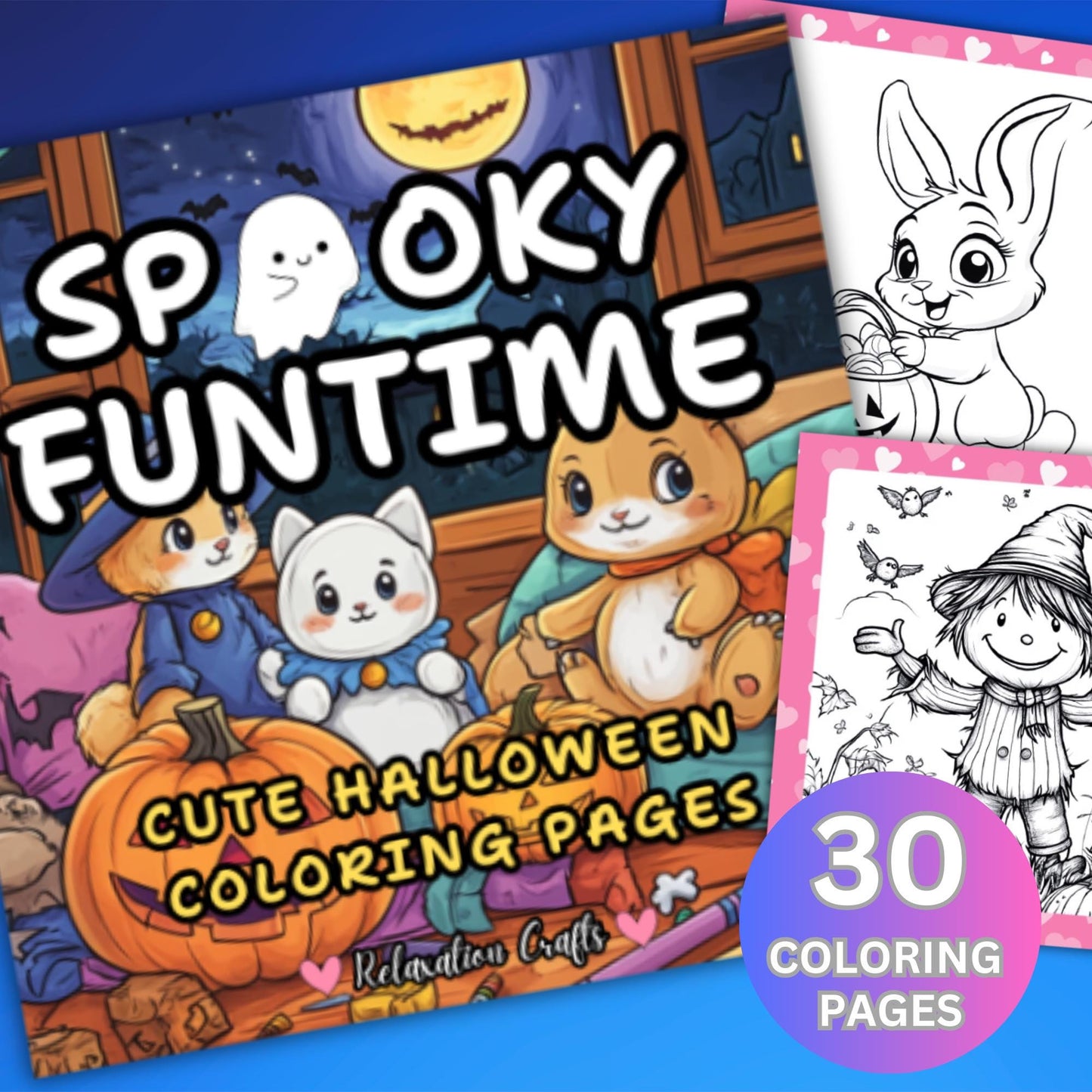 Comfy Cozy Coloring Book, 30 Adorable & Cozy Coloring Pages, Enjoy Playful Ghosts, Friendly Pumpkins and Charming Animals In Soft Spooky Fun